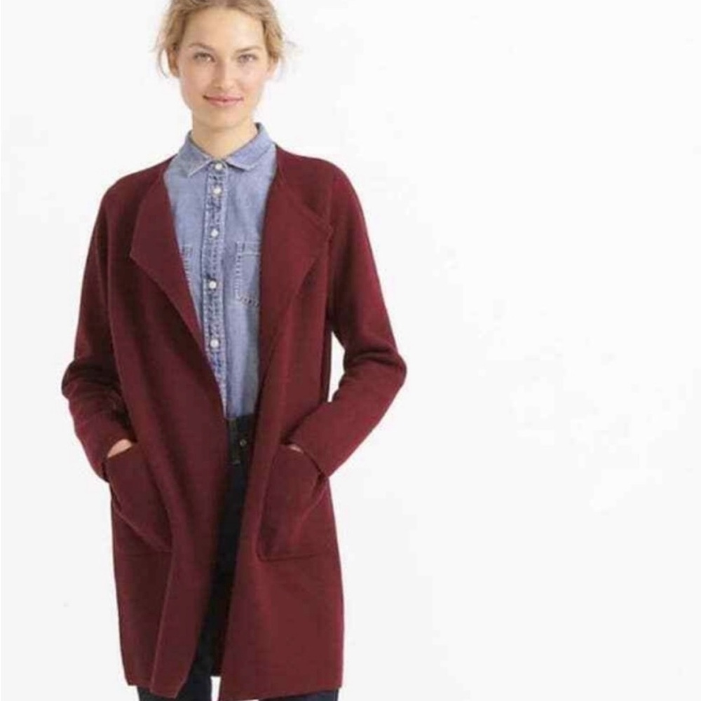 J. Crew Juliette Collarless Sweater Coat